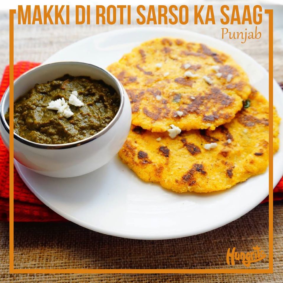 Makki di Roti Sarso Ka Saag from Punjab dishes