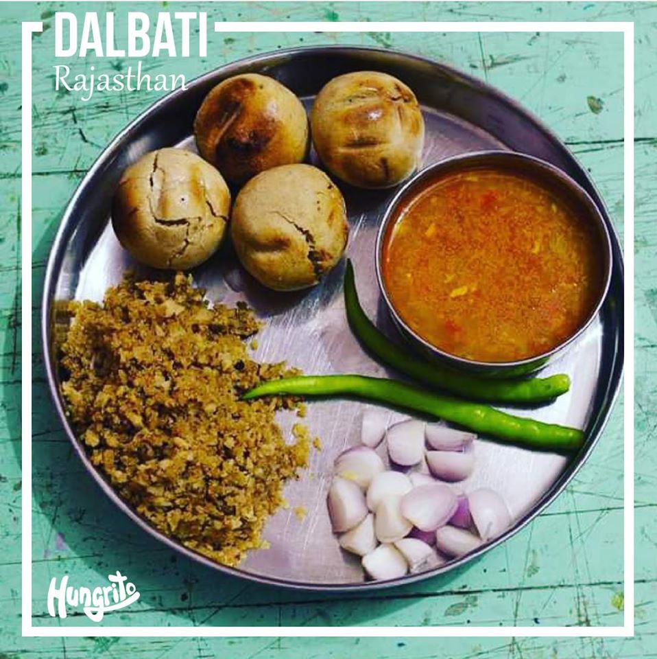 DalBati from Rajasthan dishes