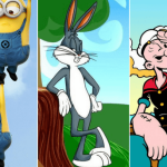 Cartoon characters- doraemon, minions, bugs bunny, popeye, pooh