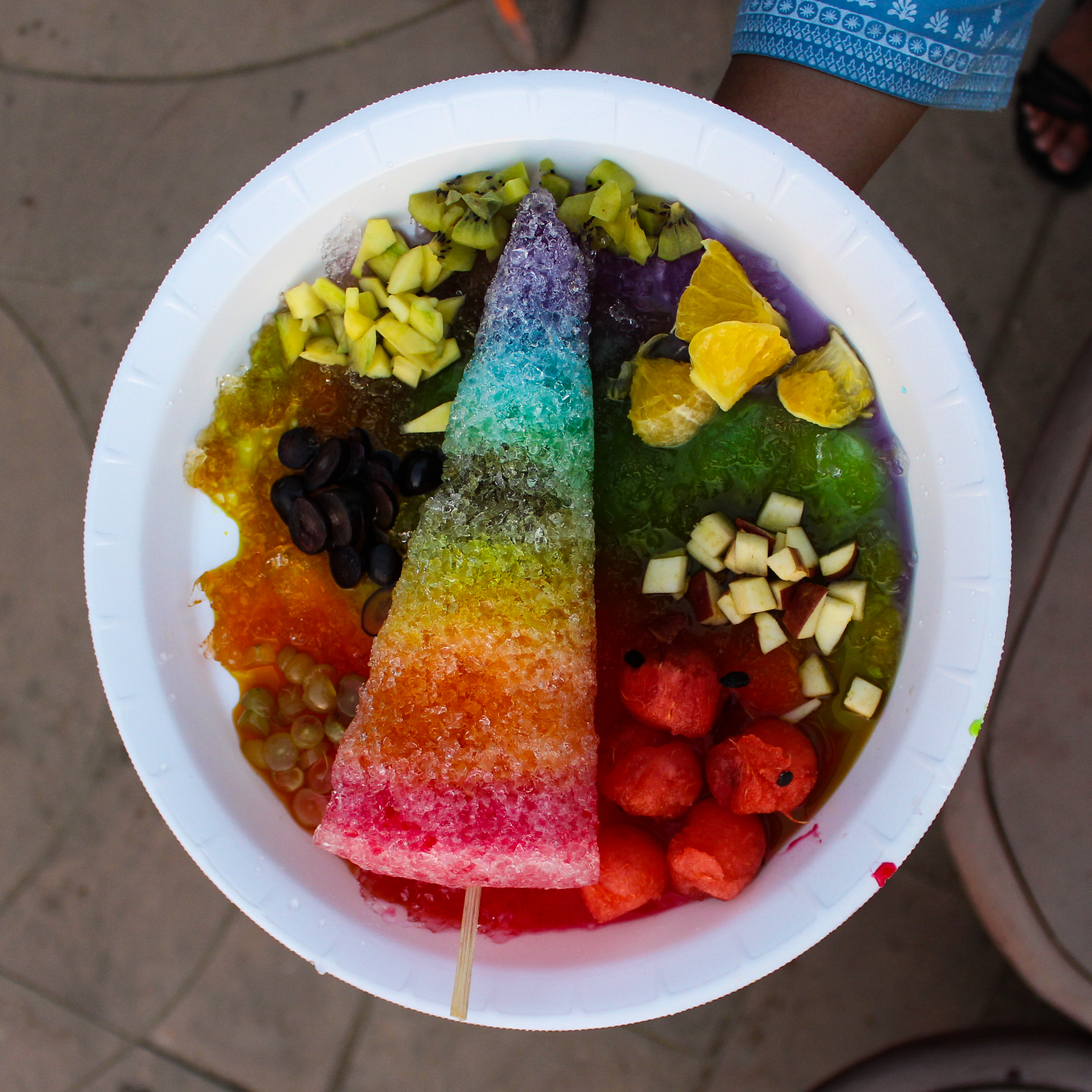 rainbow| gola| summer treat| fruits| flavourful| ice dish| icykraft