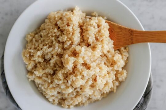 several healthy dishes| Sweet brown rice