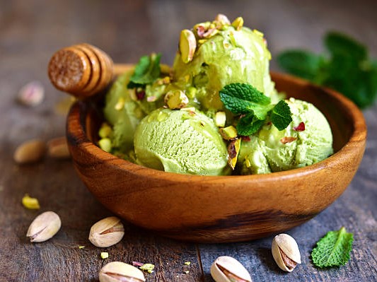 several desserts| Honey pistachio ice-cream