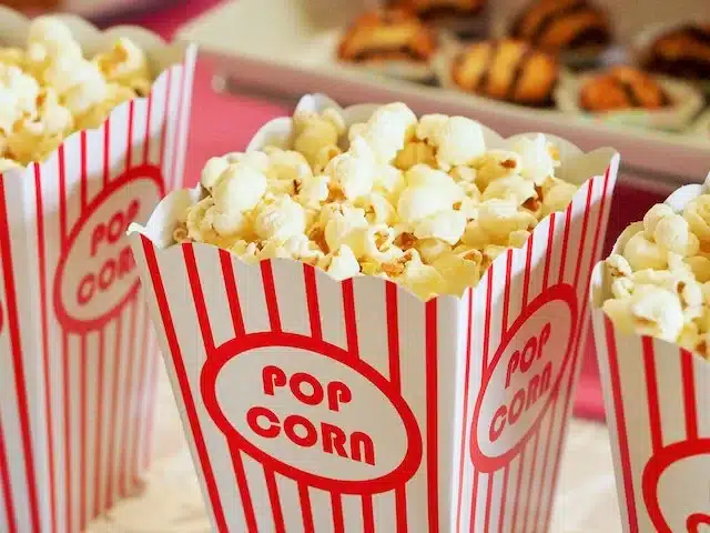 3 tubs full of popcorns